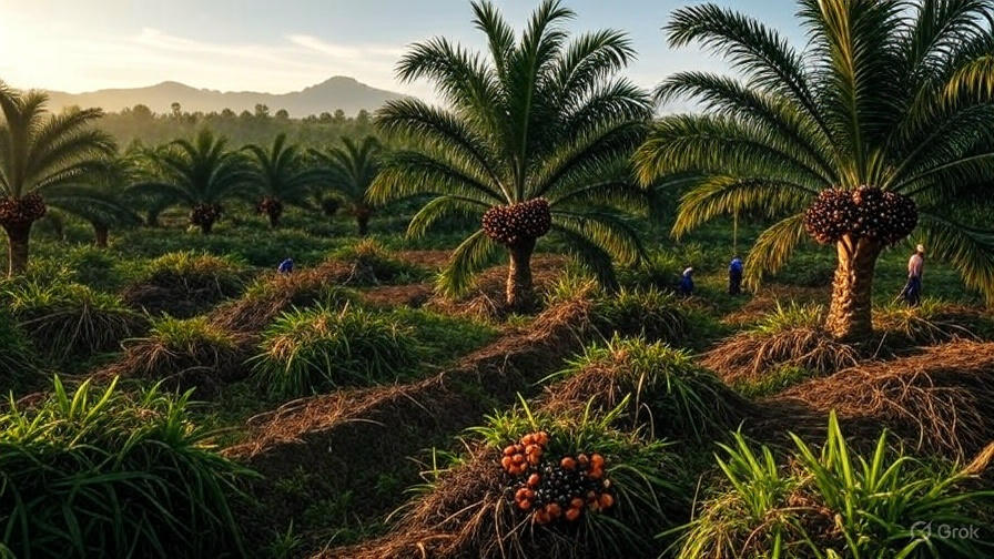 Foto: Ilustrasi AI Pohon Sawit siap panen (grok)